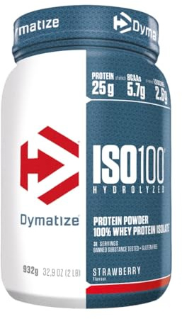 Dymatize ISO 100 Hydrolyzed Strawberry 932g - Whey Protein Hydrolysat + Isolat Powder