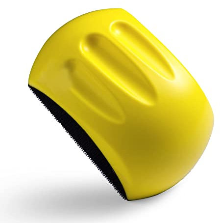 SATC Hand Sanding Block 5 Inch Hook and Loop Sanding Block 1 Pack Mouse Sanding Block for Woodworking Furniture Restoration Automotive Body Arts Crafts