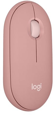 Logitech Pebble Mouse 2 M350s Slim Bluetooth Wireless Mouse, Portable, Lightweight, Customizable Button, Quiet Clicks, Easy-Switch for Windows, macOS, iPadOS, Android, Chrome OS - Tonal Rose