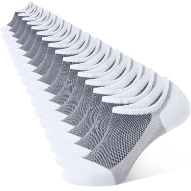 CLOSEMATE 6/8 Pairs Mens No Show Socks Low Cut Invisible Casual Trainer | Soft cotton blend, non slip silicone, breathable mesh, reinforced toe&heel for everyday wear