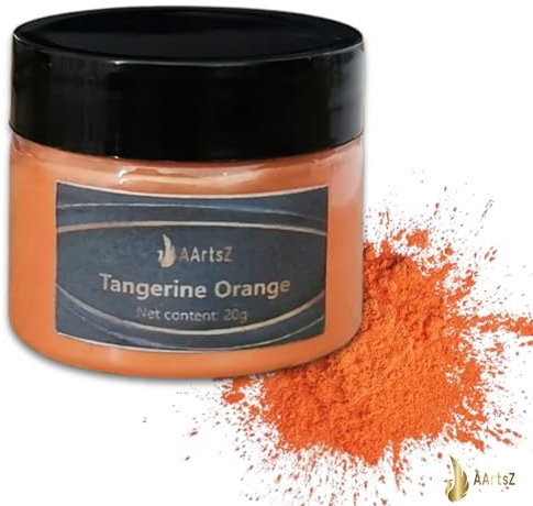Epoxidharz Farbe Metallic Puder (Tangerine Orange) 20g Jar, AArtsZ Mica Powder Pulver, Epoxy Resin Farbe, Farbpigmente, Pigmentpulver für Kosmetisches Qualität, Niveau Lipgloss, Badebomb, Seifenfarben