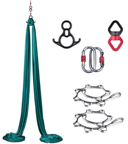 BOSSGE Yoga-Schaukel, Yoga Vertikaltuch, Aerial-Yogatuch, Trapez Schaukel, Tragbar, für den Innen- und Außenbereich, inklusive Yoga-Hängematte für Erwachsene Kinder mit Halterung, 8 m