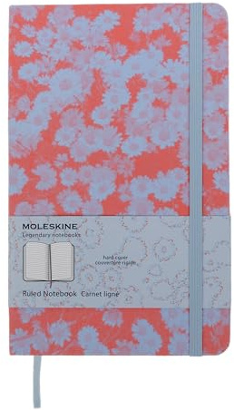 Moleskine Custom Edition Notebook, Hard Cover, Ruled, Large (5 x 8.25), Soft Lavendar/Red, 240 Pages