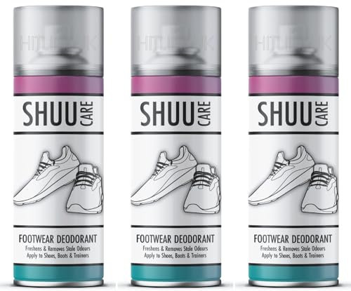 3 x Shoe & Boot Deodorant Spray Smell Remover for Foot Neutralizes Odor Sprays 250ml Shoe Deodorizer
