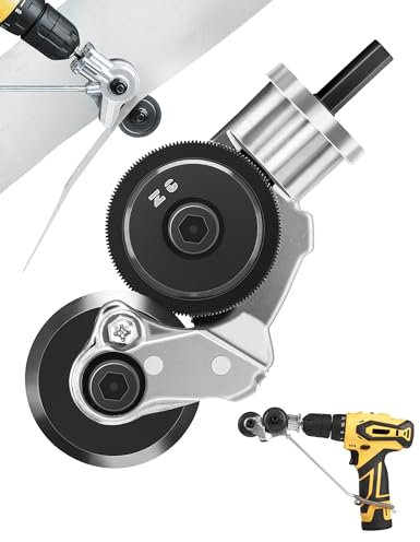 Grignoteuse à Tôle Électrique - Cisaille à Métal pour Perceuse - Accessoire de Coupe Métallique Universel Outil de Découpe pour Tôle Fine et Moyenne