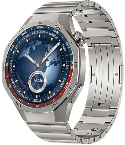 ZZMY Titan Uhrenarmband Kompatibel mit Huawei Watch GT5 Pro 46mm/Watch GT6 /GT4/GT3/GT3 Pro/GT2 46mm/GT2 Pro/GT 2e Armband, Keine Lücken Luxuriöse Titanlegierung, Metall Ersatzbänder für Herren