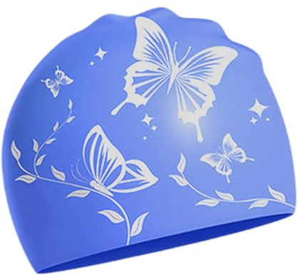 Culinavog Cuffia Nuoto, 1 Pezzi Cuffia Silicone Piscina Donna, Cuffie da Bagno in Silicone Antiscivolo per Adulti, Swimming Cap, Cuffie da Bagno Impermeabile per Donna, Bambina, Adulti (Blu)