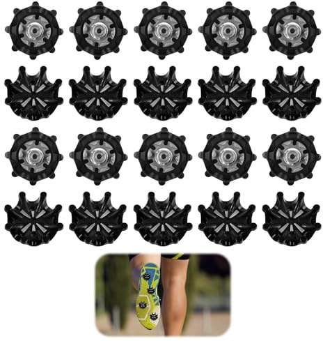 Golf Shoe Spikes,20PCS Replacement Bulk Cleats Golf Shoe Studs Durable TPU Easy to Install Universal Fit Tooth Spikes, Improves Grip and Comfort (Compatible with Fast Twist 3.0 / Tour Lock)