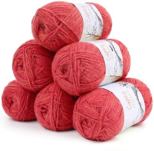 Coopay Fil à crochet, Lot de 6 x 50 g de fil doux pour tricoter, Ensemble de fil à crochet en coton pelucheux, Fil chaud pour bébé en 78% coton 22% acrylique, Fil à crochet premium pour couvertures