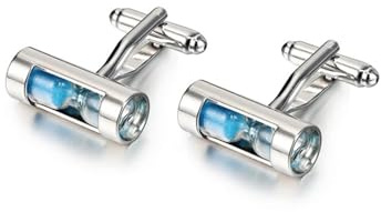 Timglas manschettknappar sandklocka glas timer sandglas manschettknappar enkla och eleganta herrskjortor manschetter manschettknappar för bröllop, bankett, ceremoni, En storlek