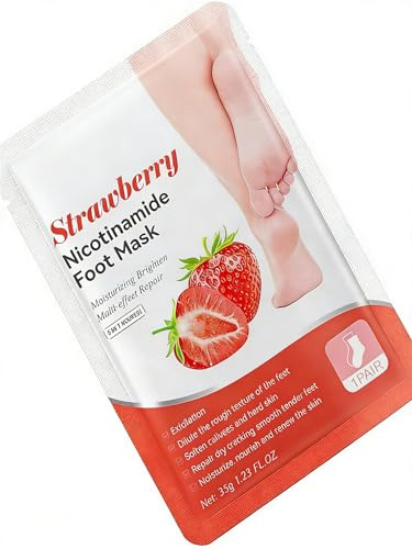 Masque Pied Hydratant, Masques Pieds Peeling Exfoliant, Soin Nourrissant Pour Pieds Secs Et AbîMéS, Pour Homme Et Femme, Fraise