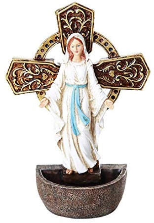 Divinity Collection Religiosa Cattolica Heilwasser-Schriftart per Casa, Religioso Sakrament-Eingang, Parete, Statua Per Battesimo,Promessa,Ricordo - 6.75H