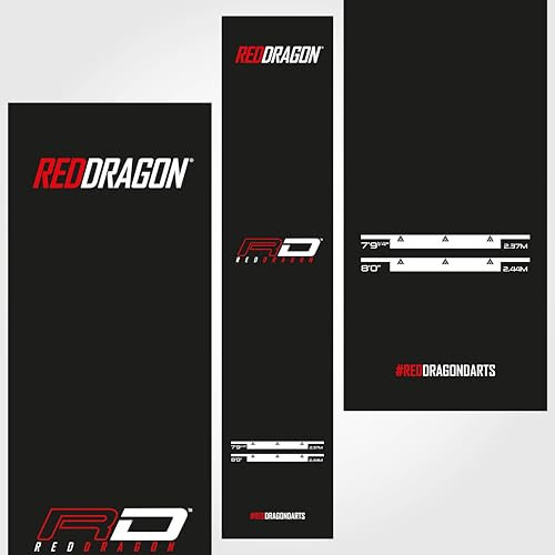 RED DRAGON Darts Schwerlast Dartmatte mit Oche-Linie - Offizielle Turniermaße - Professionelles Dartzubehör