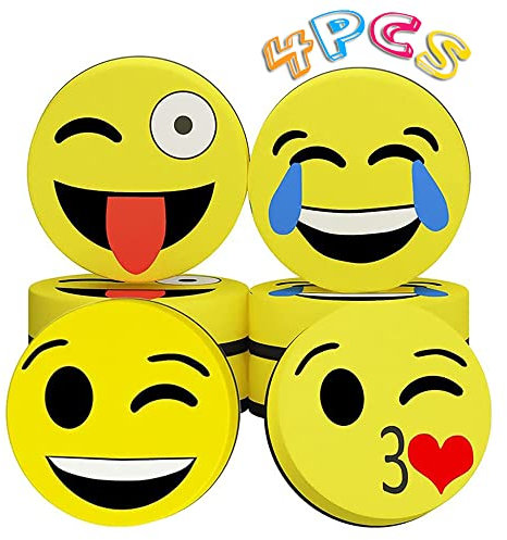 X-BLTU Magnetisches Whiteboard,Whiteboard Schwamm Magnetisch Haftende Smile Emoji Trockenreinigung Wischer Reiniger für Bürobedarf(4 Stück)