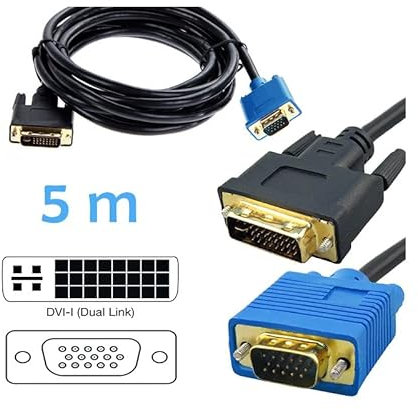 SIMPLETEK – CAVO VIDEO DVI DVI-I DVI-D MASCHIO TO VGA D-SUB MASCHIO COMPUTER MONITOR NERO PLACCATO ORO PER SCHEDA VIDEO/PC COMPUTER FISSO DESKTOP PORTATILE MAC PRO BOOK (5)