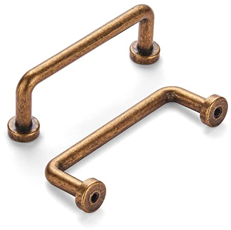 khtumeware 8 Pack 3 inch(76mm) Hole Center Antique Brass Cabinet Pulls Vintage Cabinet Handle Kitchen Hardware Farmhouse Vintage Dressing Table Drawer Handle Classic Wardrob.
