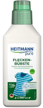 HEITMANN pure Fleckenbürste | Veganer Flecklöser mit praktischem Bürstenkopf | Ideal für Kragen und Manschetten | 250 ml