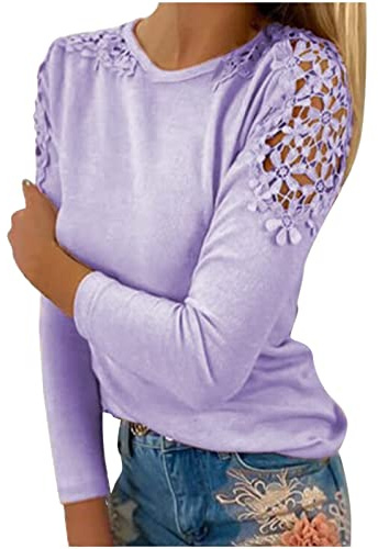 Generic Damen Tshirt Mit V-Ausschnitt Frauen Vintage Spitze Top Chiffon Bluse Damen Elegant Damen String T Dhirts Damen Fashion Women Curvy Leggings Damen Kurz Faschings Tshirt Damen Blusen Mädchen