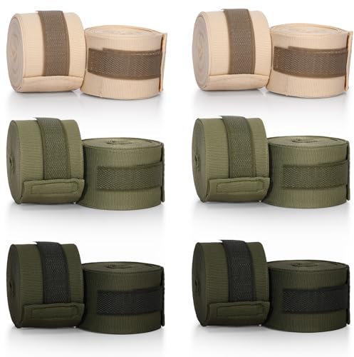 Junkin 6 Paar Boxen Handbandagen Boxbandagen Handgelenkbandagen Boxen 180 Zoll Handbandagen für Männer Frauen Kickboxen Muay Thai Boxen MMA (Beige, Armeegrün, Dunkelgrün)