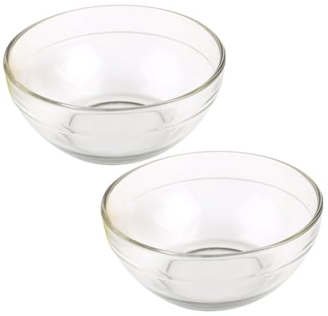 luzen 2Pcs Glass Facial Mask Mixing Bowl Essential Oil Bowl DIY Face Mask Bowl Cosmetic Skincare Beauty Tool for Professional Salon or Home Use, Transparent