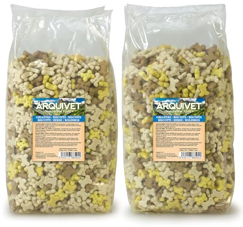 ARQUIVET Pack 2 Unidades Galletas Mini Huesos de Vainilla - 2,50 kg - Snack para Perros