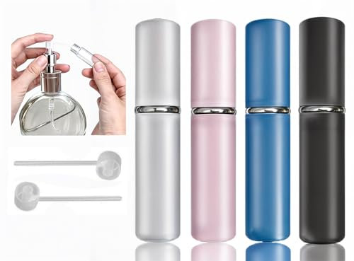 Rizal 6ML Perfume Atomiser, 4pcs Perfume Travel Bottle, Refillable Perfume Bottle, Easy to Refill Mini Perfume Empty Atomisers for Purse, Handbag, Pocket and Luggage.