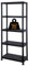 Crystals Shelving Unit for Storage - Plastic Storage Shelves Free Standing - Shed Shelving & Racking Systems - Black Heavy Duty Racking for Garage & Storage (5 Tier)