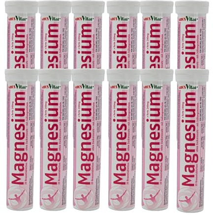 Magnesium Brausetabletten 12x20 Stück - Orangengeschmack - 240 mg Magnesium - Amosvital (12)