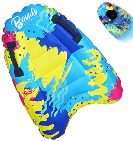 Bodyboard Gonfiabile, Hillylolly Tavoletta Surf Gonfiabile Giocattolo con Bracciolo, Mare,Tavola da Nuoto Bambini Gonfiabile, Bambino, Vacanze all'insegna del Surf (Colorato, 80 * 60 cm)
