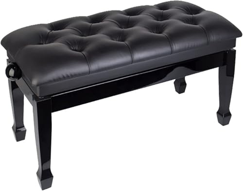 Pianopall Pianobänk Sminkbordspall Pianobänk Keyboardpall Bekväm läderpianopall Massivt trä Justerbar höjd Pianopall Ergonomisk pianopall,