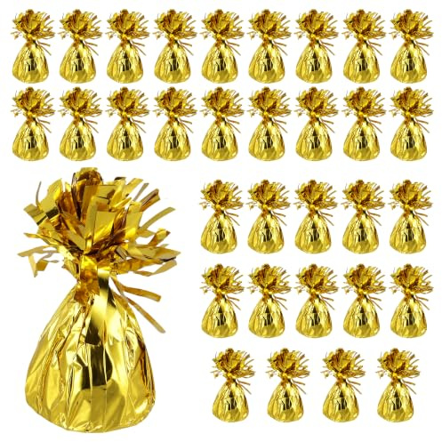 SOUJAP 32 stycken ballongvikt guld, ballongvikt 170 g stabil för bröllop fest födelsedag, ballonger heliumballonger inomhus och utomhus