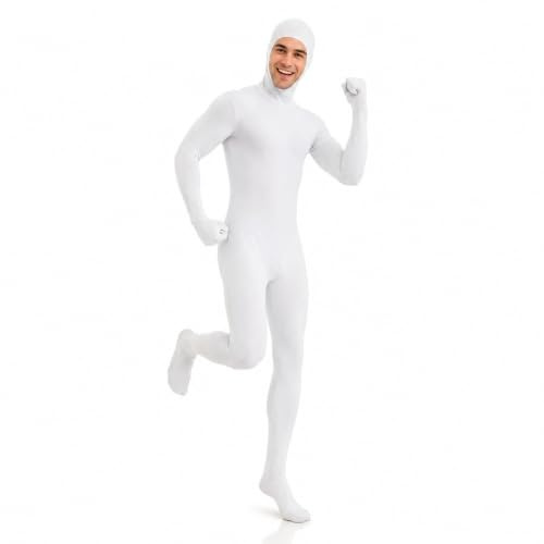 Fancysky Helkroppsdräkt för kvinnor och män, unisex, greenscreen-kostym, Slenderman-bodysuit, halloween, karneval, maskerad, kostym med ansiktsurringning,