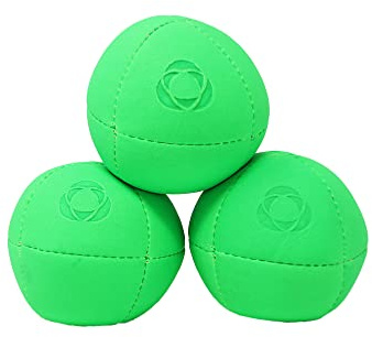 Zeekio Taylor Tries Signature Pro Series Juggling Balls- Professional 8 Panel Ball with Drawstring Carry Bag - 110 Grams, 67mm - Set of 3 (Green)