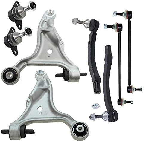 ATEC Germany 2x Brazo de control del eje delantero izquierdo+derecho con r—tula,2x barra de acoplamiento delantero,2x extremo de la barra de acoplamiento compatible con VOLVO S60 I (384),V70 II (285)