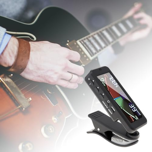 MuzcYM 3 IN 1 Guitar Tuner Large LCD Screen Metronome Generator with Clip for Chromatic Guitar Bass Ukulele Violin