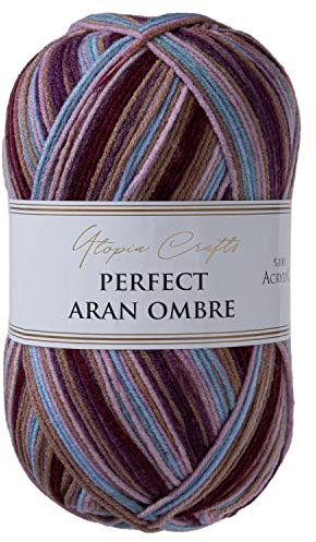 Utopia Crafts Aran Ombre Multicolour Knitting and Crochet Yarn, 300g - 600m (005)