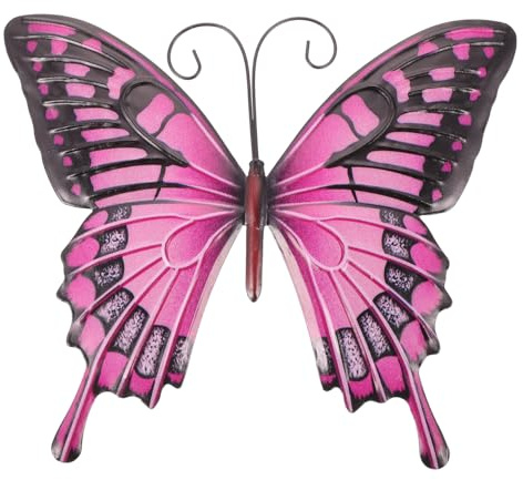 GOOHOCHY Iron Craft Butterflies Hanging Wall Decor Butterfly Decorations for Wall and Fence Indoor Ornament for Home Bedroom Living Room Garden yard Scene Layout 9.84 X 8.46 X 0.08 in