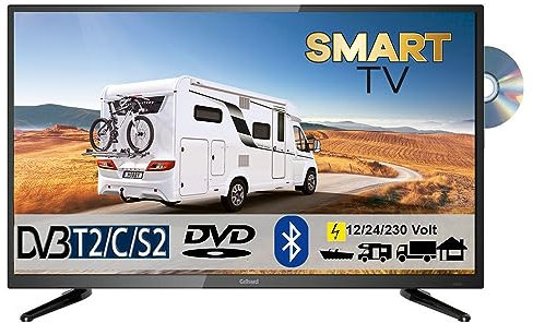 Gelhard GTV2756 LED Smart TV mit DVD und Bluetooth DVB-S2/C/T2 für 12V u. 230Volt WLAN Full HD