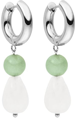 PURELEI® Clear Quartz Ohrringe (Silber) – Damenohrringe aus langlebigem Edelstahl – Wasserfeste Ohrringe Damen – 44,5 mm Länge – Modeschmuck für deinen individuellen Look