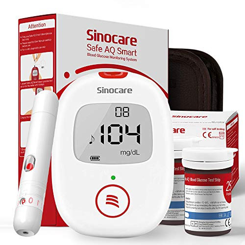 Safe AQ Voice Blutzuckermessgerät - Diabetes-testset- mit 50 Teststreifen 50 Lanzette Stechhilfe