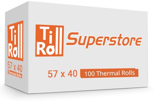 57 x 40mm Thermal Paper Till Rolls for PDQ Terminals (Pack of 100 Rolls)