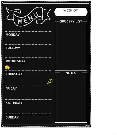 Pizarra blanca magnética de película reescribible PET, planificador semanal de menú, calendario de nevera de borrado en seco, 30 x 42 cm