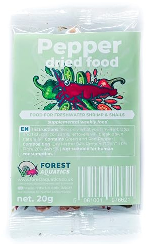 Forest Aquatics Dried Pepper Food For Snails and Shrimp 20g