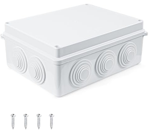 JinZeYou 1 Caja De Derivación Para Montaje En Superficie, Caja De Distribución Exterior, Resistente Al Agua IP65, Impermeable, Carcasa Para Proyectos Eléctricos, Color Blanco