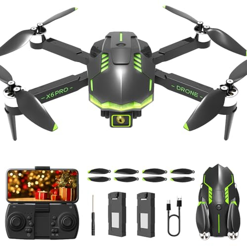Dron con Camara 1080 para Niño y Adultos RC Quadcopter con Motor sin Escobilla Mini Drone FPV con 30min de Vuelo/Altitud Retención/Fotografía Gestos, Juguete Regalo para Niño Cumpleaño Navidad (Black)