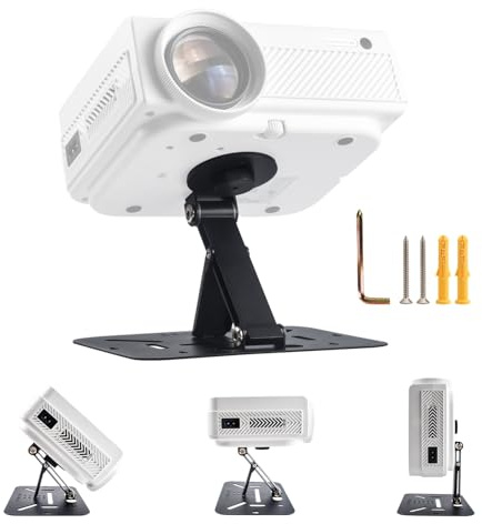 ZDSSY Beamer Halterung,Beamer Ständer Stativ Halterung 180°Drehbar,für Projektor mit 1/4''(6mm) Schraube Schnittstelle Projektionsständer für Projektor Wall Ceiling Mount,Schwarz,Rechteckig