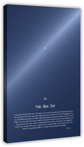 Pale Blue Dot Print,Astronomy Poster1 Canvas Poster Wall Art Decor Print Picture Paintings for Living Room Bedroom Decoration 24 L X 36 W
