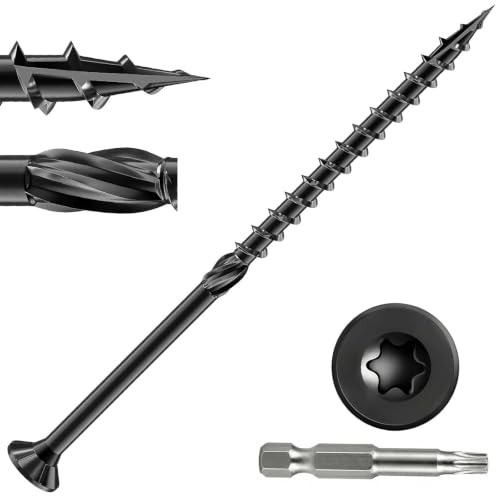 Dayalo 50 stycken träskruvar 5 x 100 mm svart torx med bit för träkonstruktion