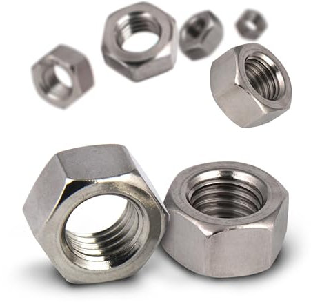 PROTECH 100 Stück Muttern M12 Edelstahl A2 Sechskantmuttern V2A Mutter Sechskant rostfreier Edelstahlmuttern DIN 934 ISO 4032