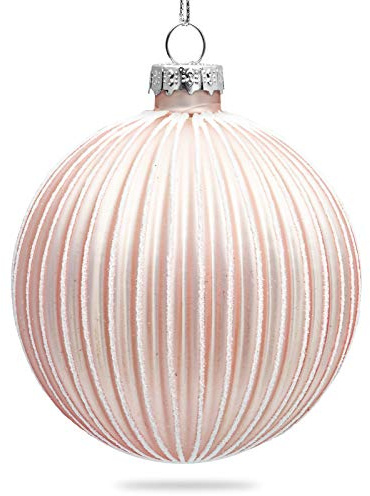 SIKORA Highlights 4er Set ausgefallene Christbaumkugeln aus Glas Rosa besondere Weihnachtskugel Christbaumschmuck, Farbe | Modell:Modell Helsinki rosa, Höhe in cm:8 cm